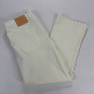 Frye Women's Cuffed Crop Jeans 16 Ivory‎ Stretch Denim 29" Inseam